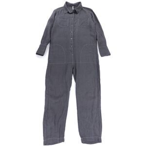 NEW Seaside Tones 100% Linen Boilersuit Coverall Jumpsuit Minimal Workwear Gray